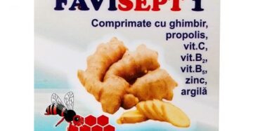 Favisept 1 tabletter med ingefära, propolis, Vit.C, Vit.b2, Vit. B5, zink, lera - 20 tabletter, Favisan